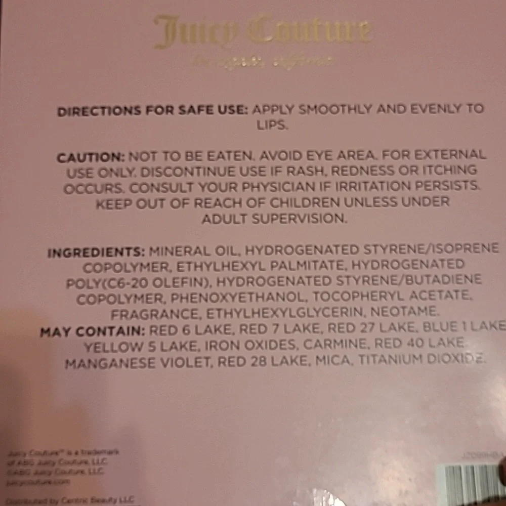 Juicy Couture Lip Gloss Collection - Pink, Gold, Brown tones